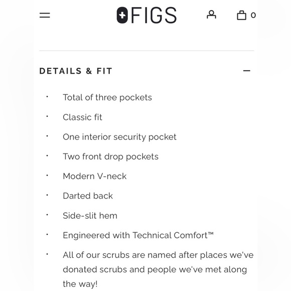 FIGS Casma Three-Pocket Scrub Top Ceil Blue Women Large - Picture 9 of 10